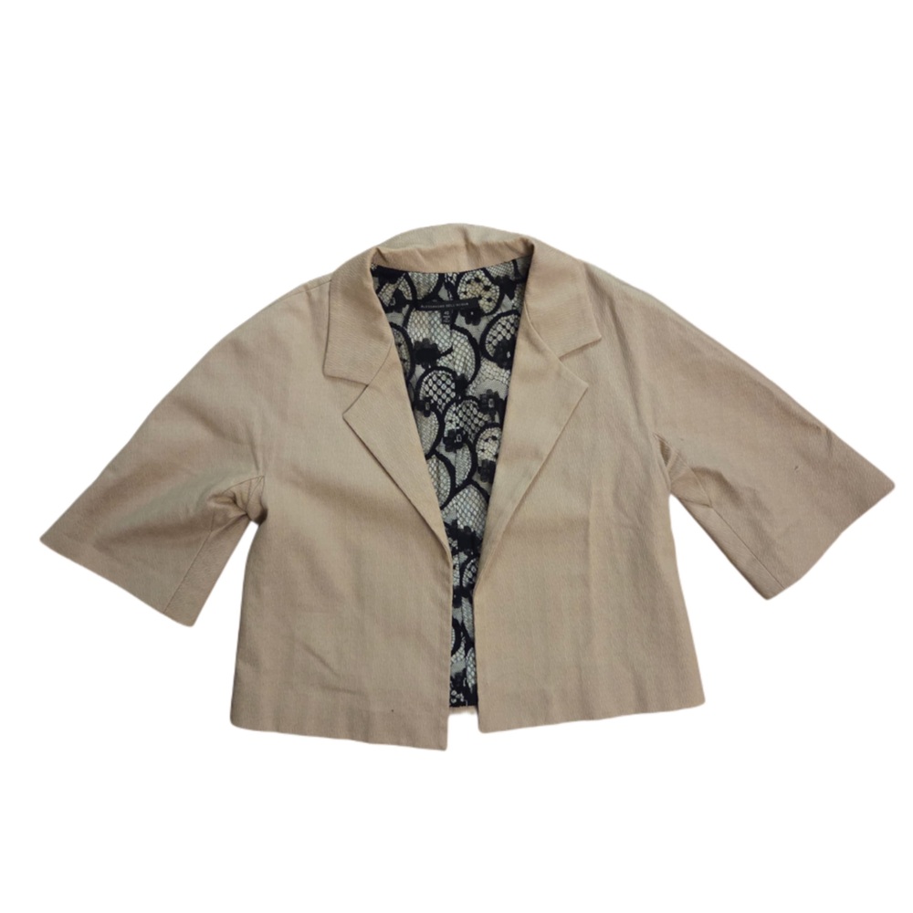 Alessandro Dell'Acqua Khaki Tan Cotton Matching Blazer and Pencil Skirt Set! - Picture 3 of 11